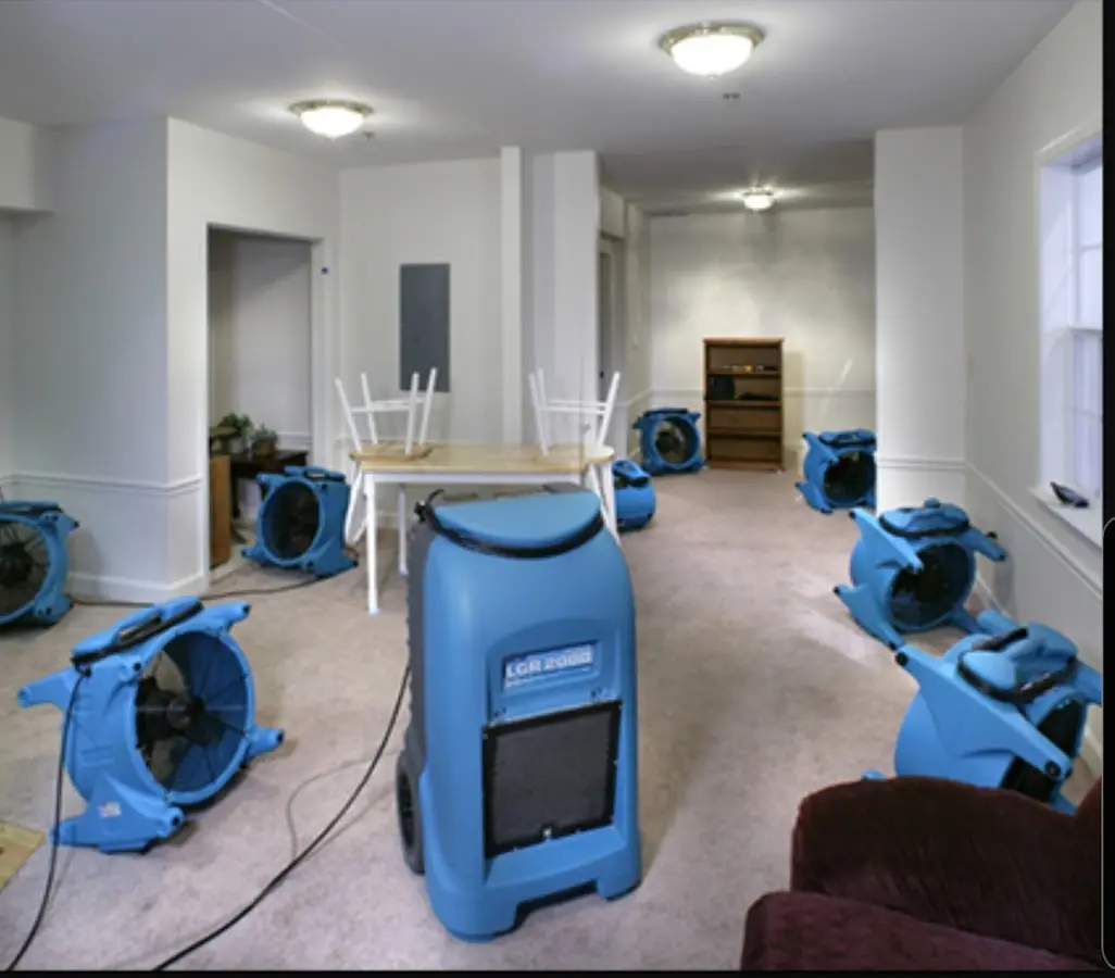 Air movers and dehumidifier setup for Water Extraction & Removal in Tellico Village
